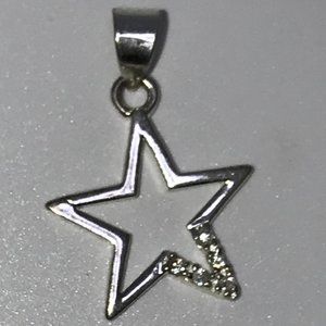 Silver Star And Cz Pendant